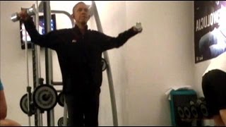 President Obama working out