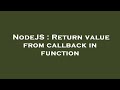 NodeJS : Return value from callback in function