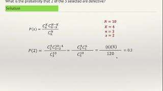 The hypergeometric distribution - Counting Defective bulbs