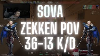 SEN Zekken POV Sova on Ascent 36-13 K/D (VALORANT Pro POV)