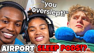 THE WORLDS BEST Airport Sleep Pods?! | Ryan Trahan - I Tried Airport Sleep Pods