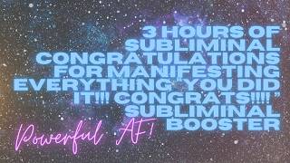 congratulations you did it(3 hour subliminal drip) |self concept celebration absorbed