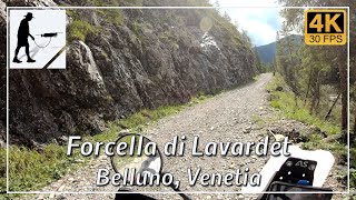 Forcella di Lavardet, Road SP465, Belluno, Venetia, Italy - by motorcycle and drone