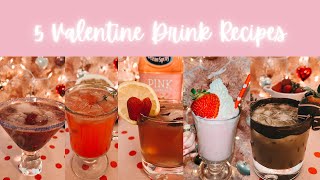 5 Valentine’s Day Drink Ideas! | non-alcoholic mocktails, frappe, \u0026 latte recipes💘