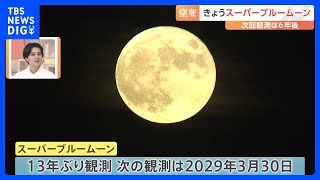 【貴重映像】13年ぶり「スーパーブルームーン」見えた！　次に見えるのは6年後？｜TBS NEWS DIG