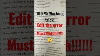 Editing short trick#Error# Detection and Error Correction|Class 10| #viral  #shorts #youtubeshorts