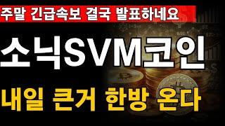 소닉SVM 주말1분전 속보 결국이걸 발표하네요 내일 큰거 한방온다 #소닉svm코인 #소닉코인 #소닉SVM #신규상장코인