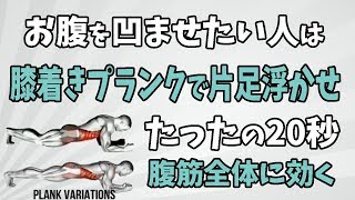 ENG/한 ) 【20秒】実はプランクは膝を着いて片手片足を浮かせると腹筋にすぐ効く！