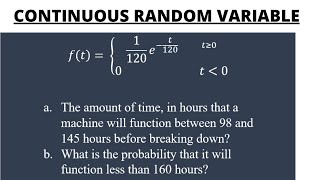Probability density function of a continuous random variable example 4