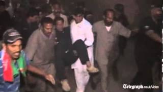Imran Khan falls off stage at Pakistan election rally