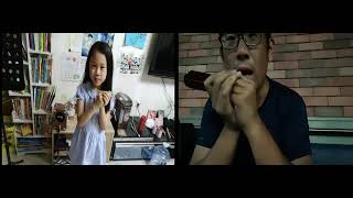 八岁中国小女孩布鲁斯口琴即兴。Blues harmonica Improvisation by 8 years old child from China.