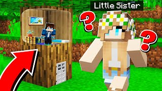 How to Build a TINY SECRET BASE Inside a TREE in Minecraft!
