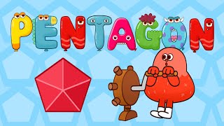 SHAPE SONG 3 :: Pentagon, Hexagon, Heptagon - Shapes Education Nursery rhymes for kindergarten