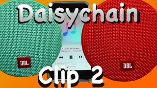 How to daisy-chain two JBL Clip2 bluetooth speakers