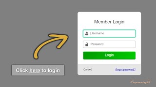 Popup Login Form Using HTML CSS and JavaScript | ProgrammingTT