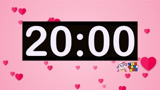 20 Minute Countdown Hearts, fun for kids | Love | Valentine's Day | Time with Music