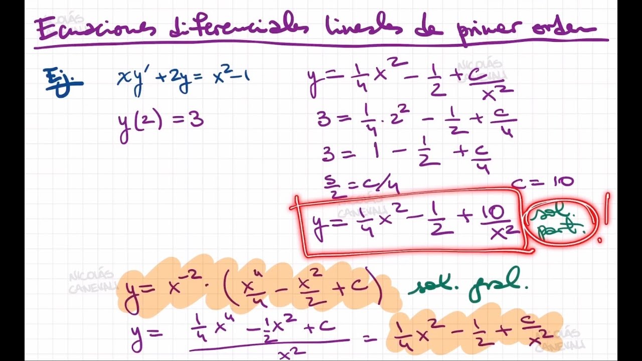 28. Ecuaciones Diferenciales Lineales De Primer Orden - YouTube