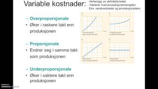 Bedrifsøkonomi del 1:  Introduksjon - Kostnadsbegreper