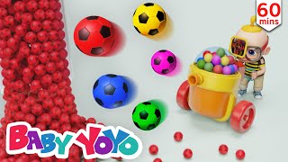 The Colors Song (Soccer Ball Machine) + more nursery rhymes & Kids songs - Baby yoyo