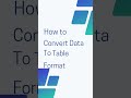 How to convert data to Table format in excel tips #learnexcelfree