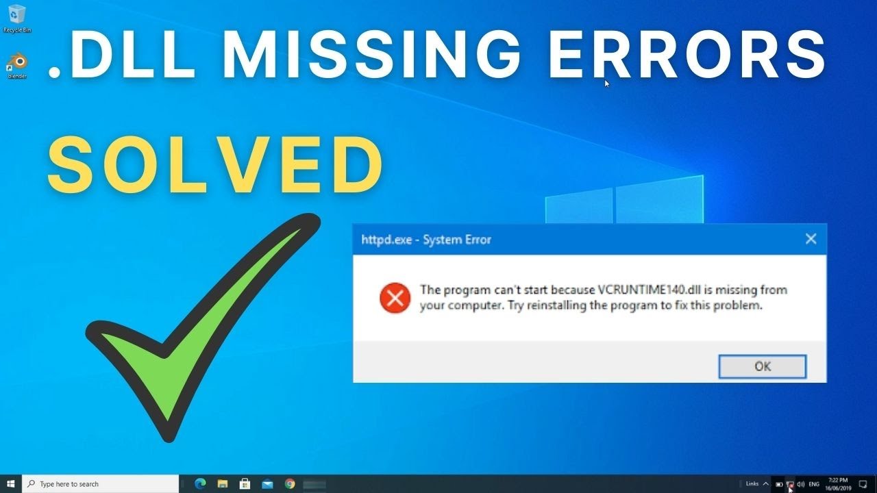 DLL Files Missing In Windows 10 Error Solved - YouTube