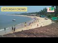 saturday crowd at sinquerim beach