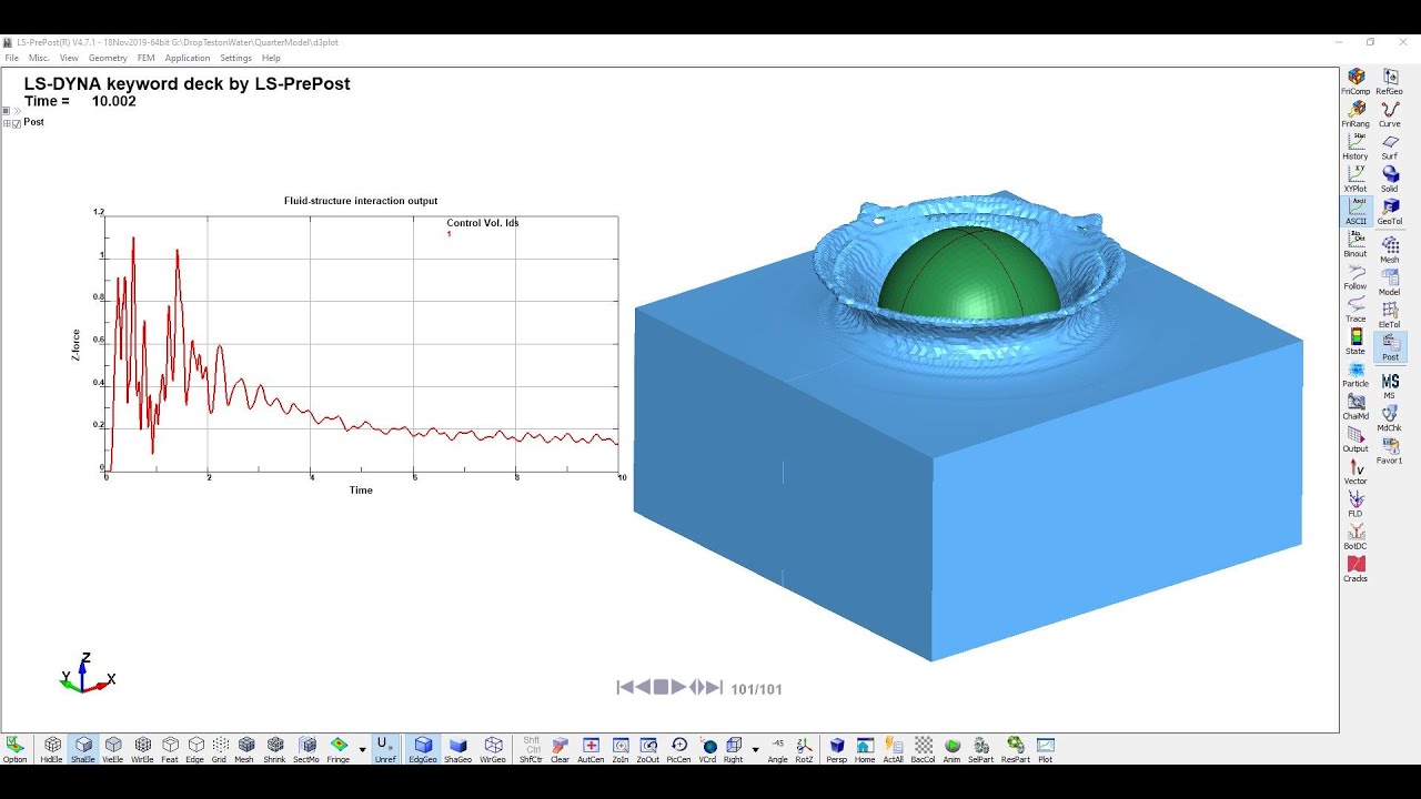 LS-DYNA TUTORIAL 18: Sphere Drop On Water With ALE Method - YouTube