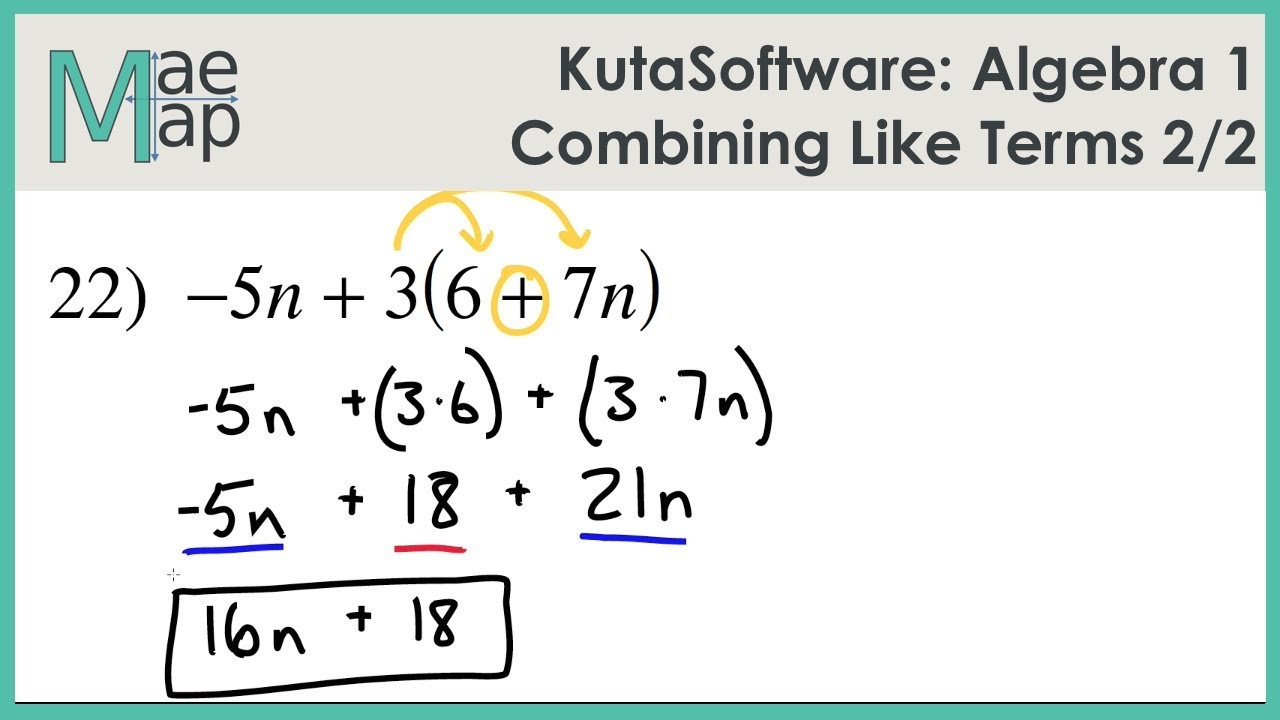 Combining Like Terms Worksheet Answers