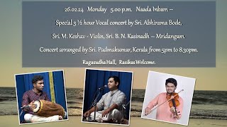 Vidwan. Abhirama Bode - Special 3 1/2 hour Vocal concert - Naada Inbam