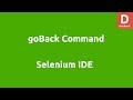 Selenium IDE goBack Command