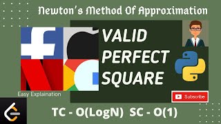 Valid Perfect Square leetcode Python solution(Easy Explaination)- May Day9 leetcode|Coding Interview