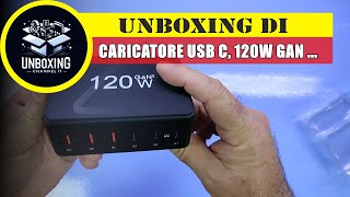 Caricatore USB C, 120W GAN 6 Port Stazione di Ricarica con 3 USB C e 3 USB A