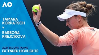 Tamara Korpatsch v Barbora Krejcikova Extended Highlights | Australian Open 2024 Second Round