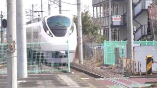 内原駅　E657系特急電車高速通過！！　우치바라역 E657계특급전차고속통과!!