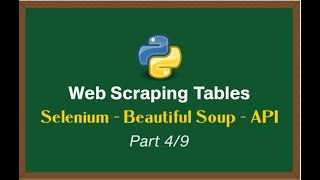 Web Scraping Tables with Python Series - Selenium | Beautiful Soup | API Scraping [Part 4/9]