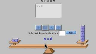 Solving one step equations with algebra balance
