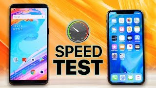 OnePlus 5T vs iPhone X SPEED Test!