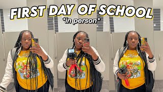 FIRST DAY OF SCHOOL *in person* | grwm + vlog, college freshman, summer school...