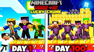 100 Days on ONE LUCKY CHUNK in Hardcore Minecraft 😰