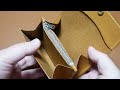 Making a leather wallet with zipper (Free PDF pattern, DIY) 지퍼칸이 있는 작은 지갑 만들기