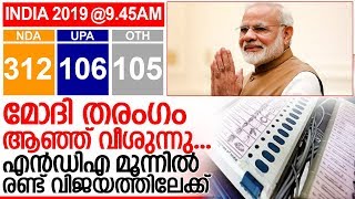 രാജ്യം മോദി തരംഗത്തില്‍... എന്‍ഡിഎ മൂന്നില്‍ രണ്ട് ഭൂരിപക്ഷത്തിലേക്ക്