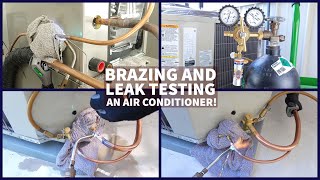 Brazing and Leak Testing an Air Conditioner! System Install Steps!