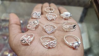 New Simple Silver ring designs for girls with price | Silver Stone ring designs 2022