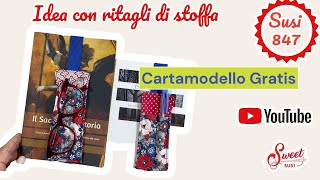 idea facile con ritagli di stoffa | segnalibro portapenna e occhiali | tutorial cucito