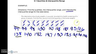 Quartiles and Interquartile Range