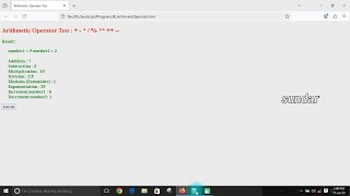 JavaScript Arithmetic Operator Example Program | Made For Me