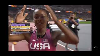 Sha'Carri Richardson wins the 100m in Budapest. August 21st, 2023