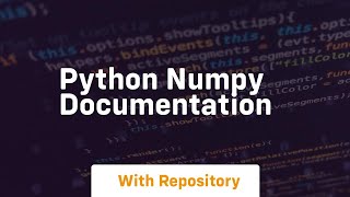 python numpy documentation