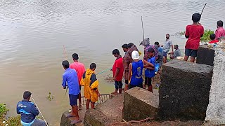 💥⚡⛈️Small Boys Fishing In Cyclone | Fishing Video | #fishing