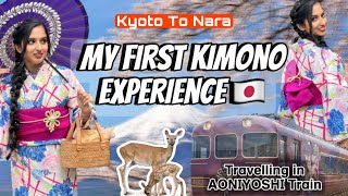 Renting a Kimono in Kyoto | Nara Deer Park | Aoniyoshi Train kyoto to nara 🦌